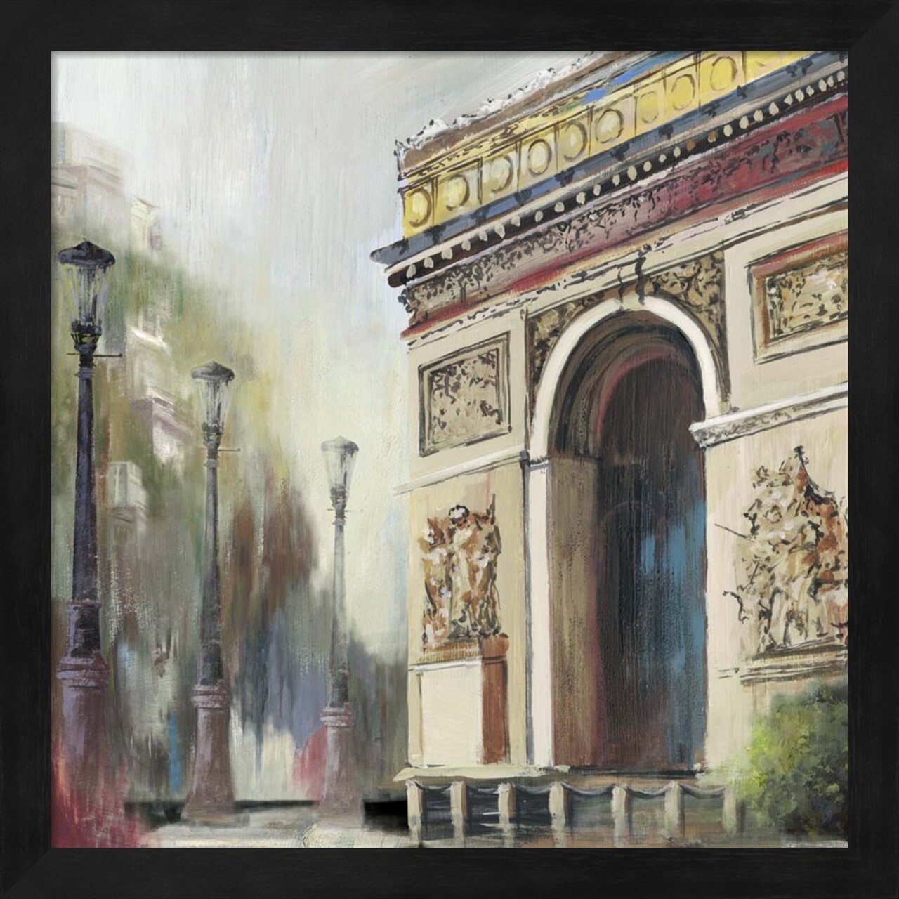 Arc De Triumph by Posters International Studio 13" x 13" Framed Wall Art